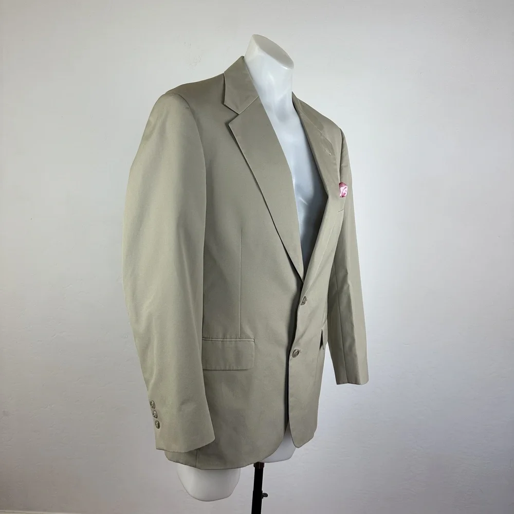 Brooks Brothers Beige Single Breasted Blazer Jacket Size 42R